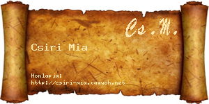 Csiri Mia névjegykártya